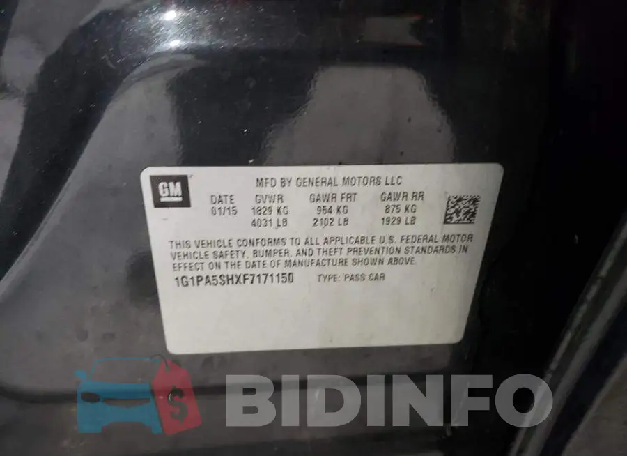 1G1PA5SHXF7171150 Photo# 10