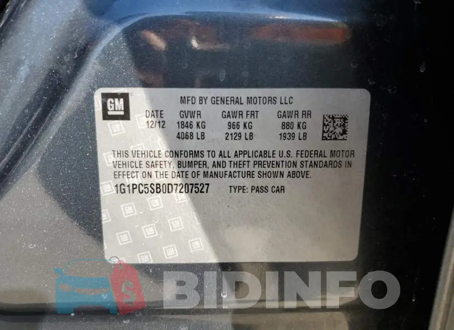 1G1PC5SB0D7207527 Photo# 12