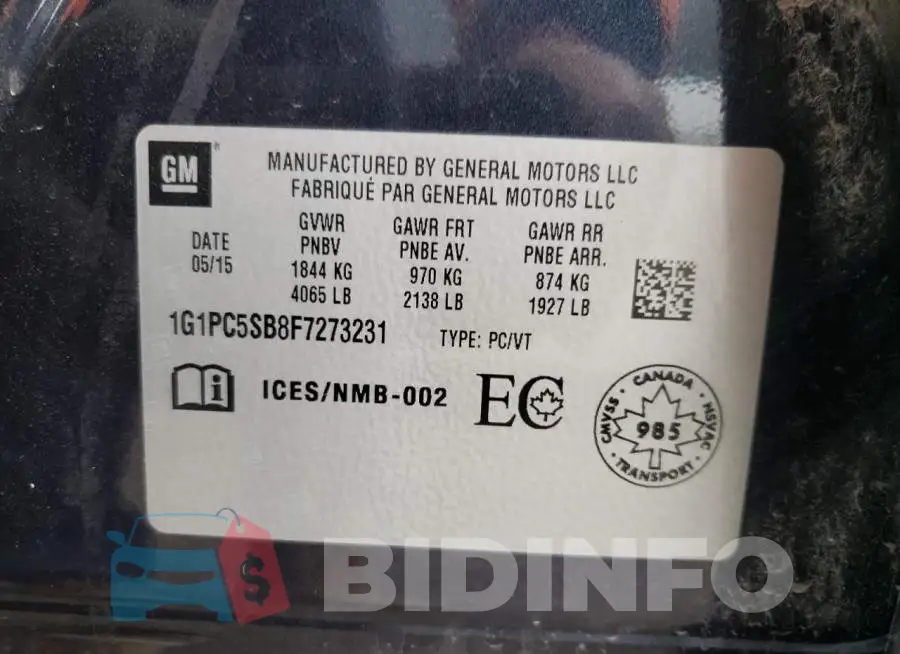 1G1PC5SB8F7273231 Photo# 12