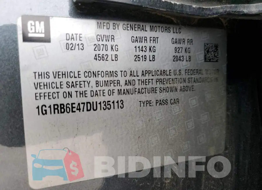 1G1RB6E47DU135113 Photo# 13