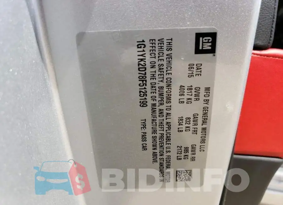 1G1YK2D78F5125199 Photo# 10
