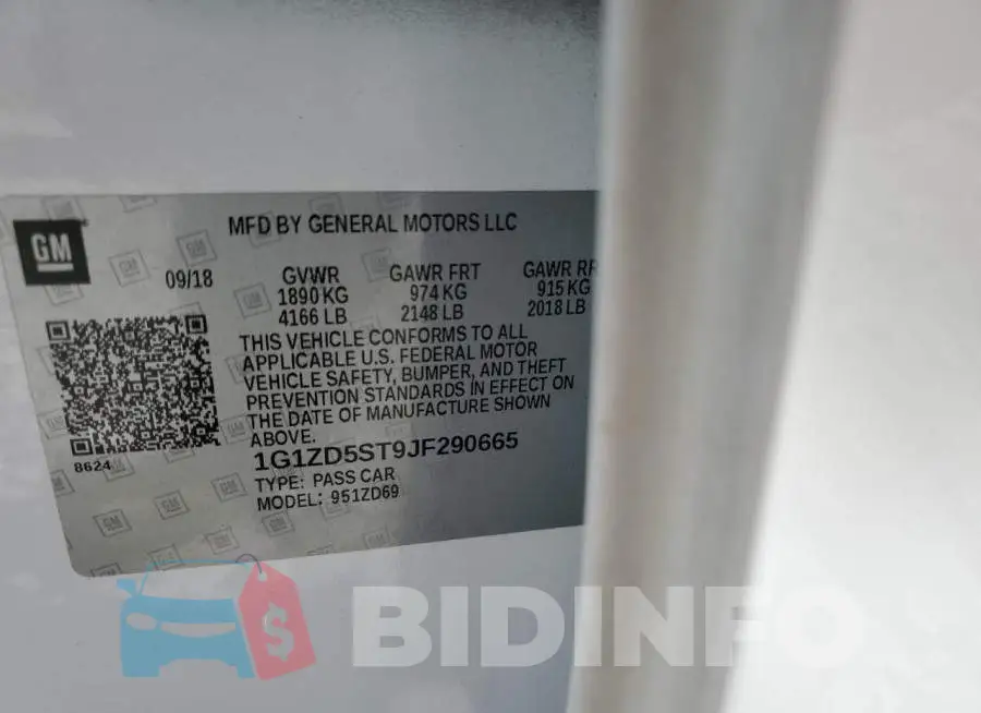 1G1ZD5ST9JF290665 Photo# 10