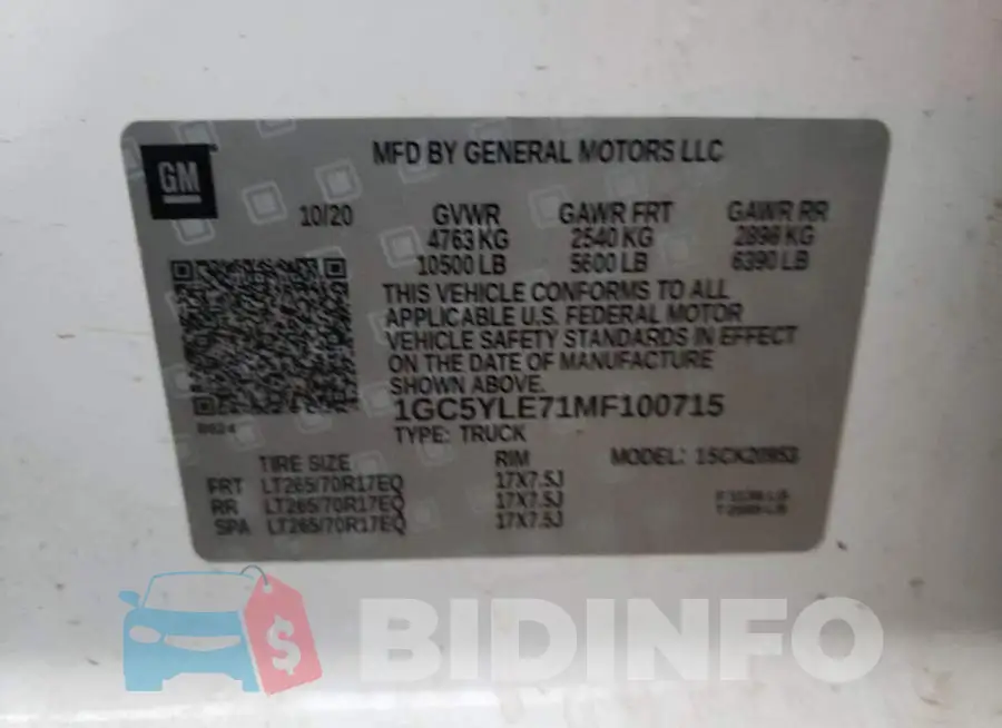1GC5YLE71MF100715 Photo# 10