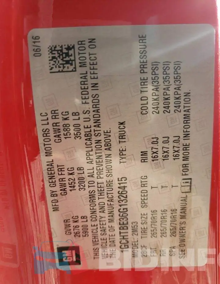 1GCHTBE36G1326415 Photo# 10