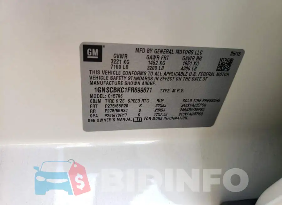 1GNSCBKC1FR699671 Photo# 10