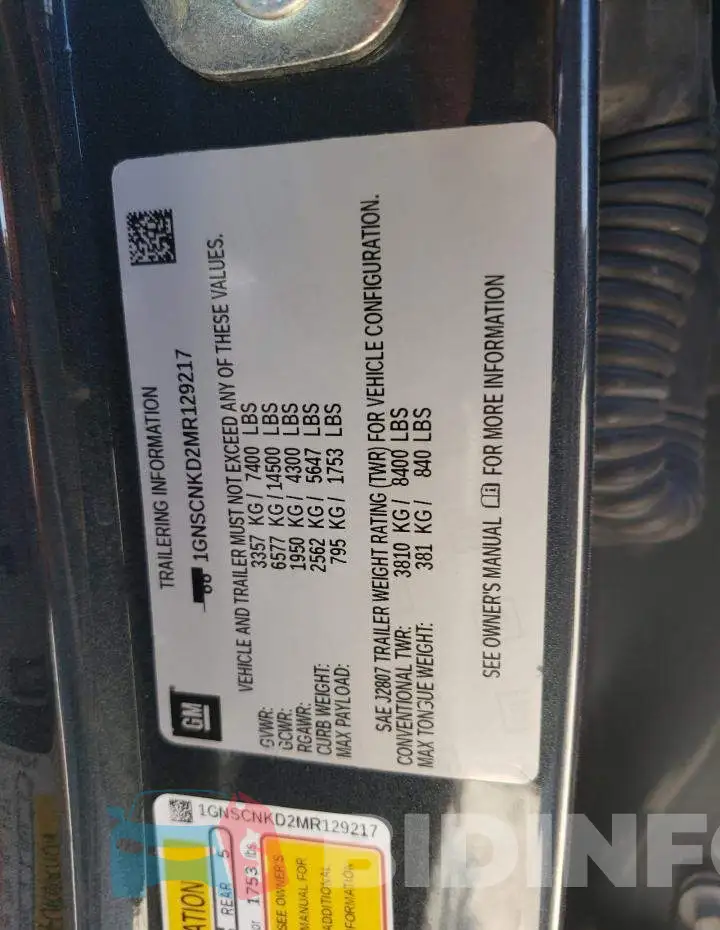 1GNSCNKD2MR129217 Photo# 10