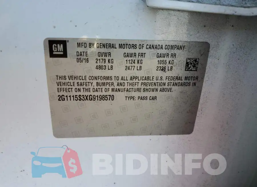 2G1115S3XG9198570 Photo# 10