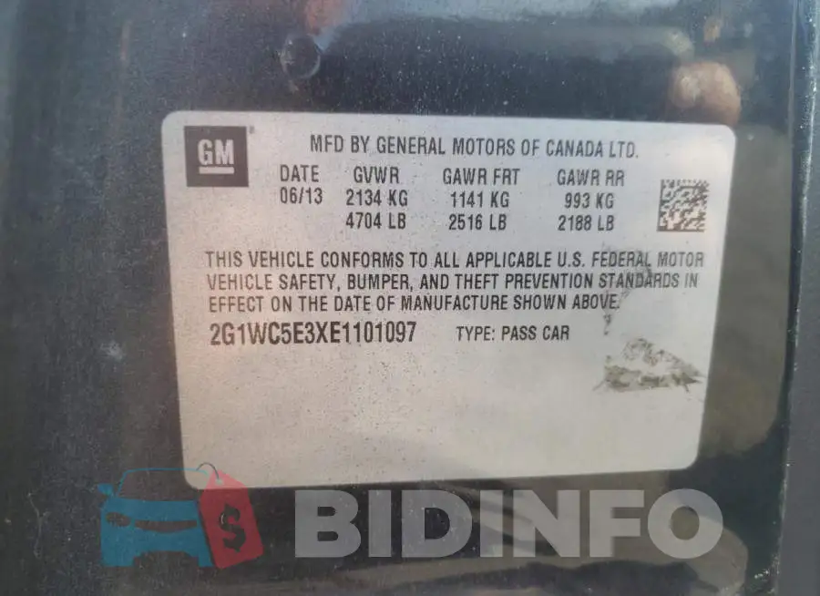 2G1WC5E3XE1101097 Photo# 10