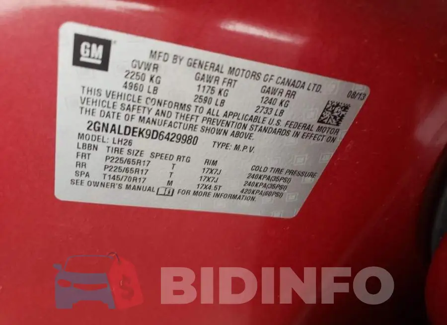 2GNALDEK9D6429980 Photo# 10