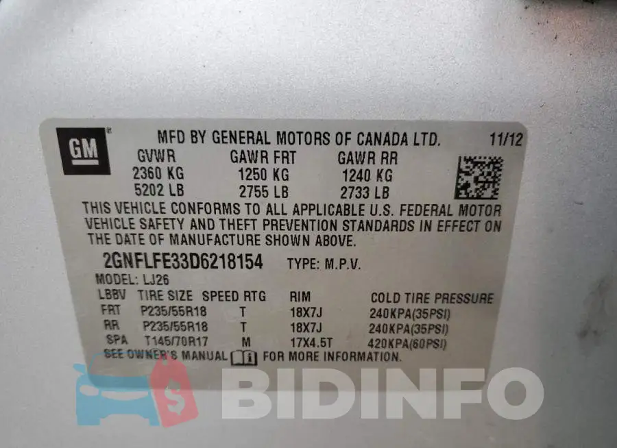 2GNFLFE33D6218154 Photo# 13