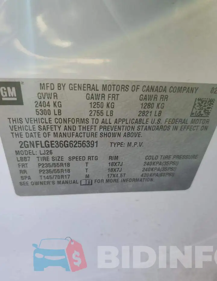 2GNFLGE36G6256391 Photo# 13
