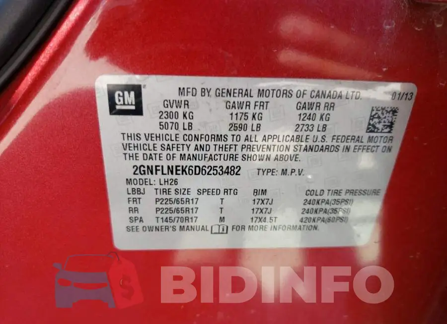 2GNFLNEK6D6253482 Photo# 10