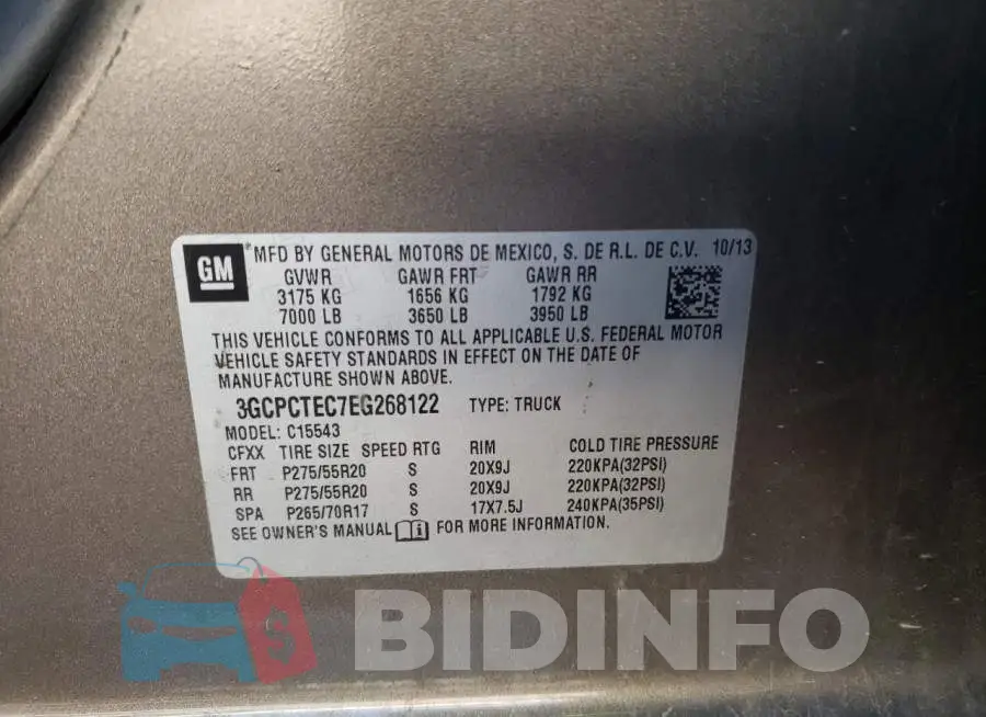 3GCPCTEC7EG268122 Photo# 10
