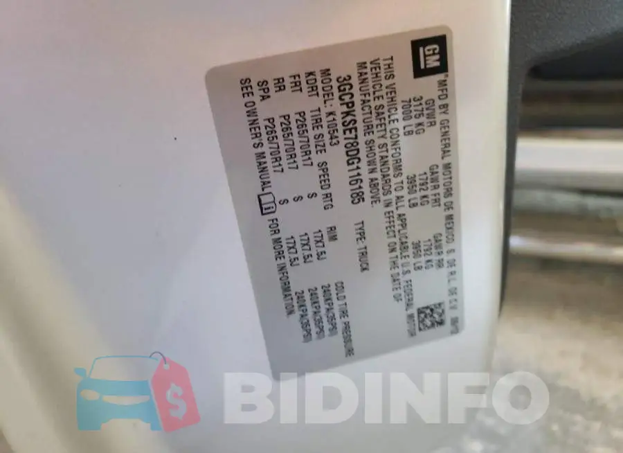 3GCPKSE78DG116185 Photo# 10