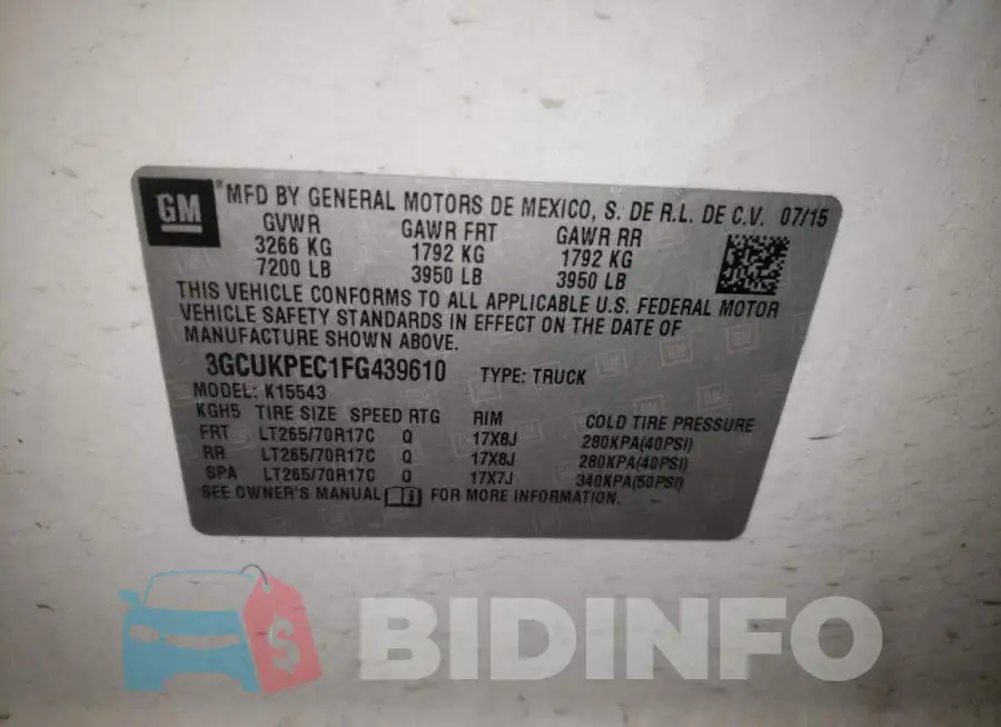 3GCUKPEC1FG439610 Photo# 10
