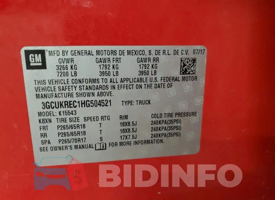 3GCUKREC1HG504521 Photo# 10