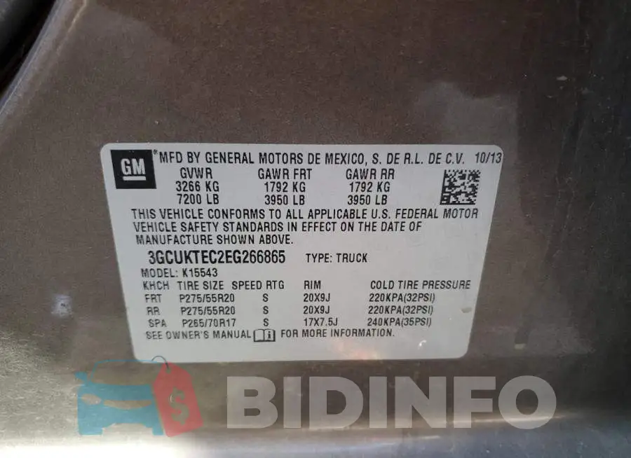 3GCUKTEC2EG266865 Photo# 12