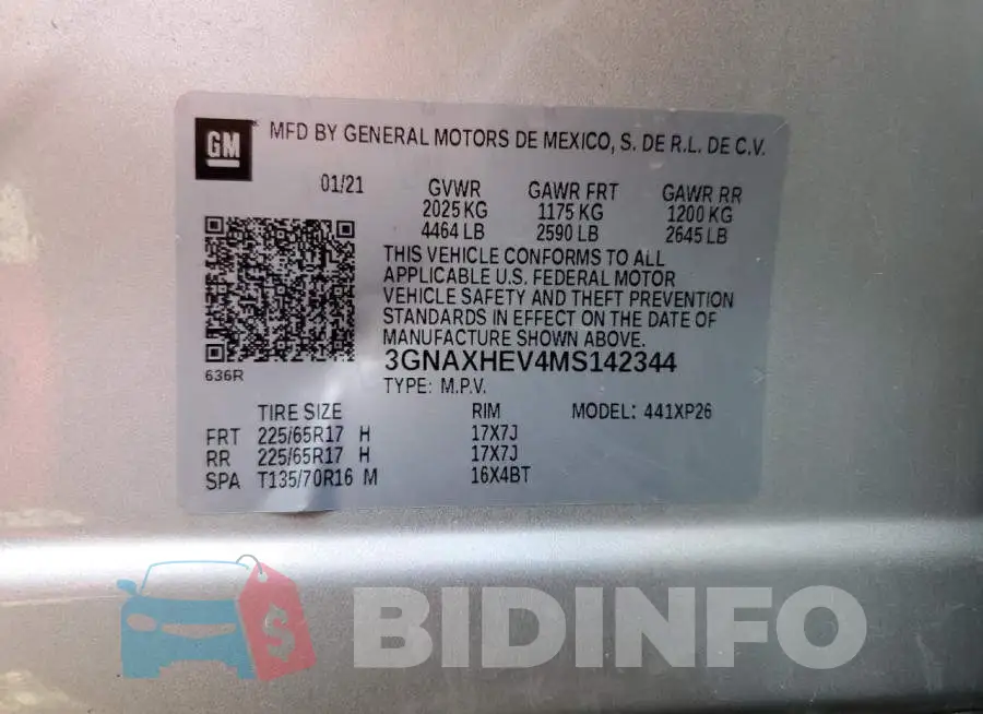3GNAXHEV4MS142344 Photo# 10