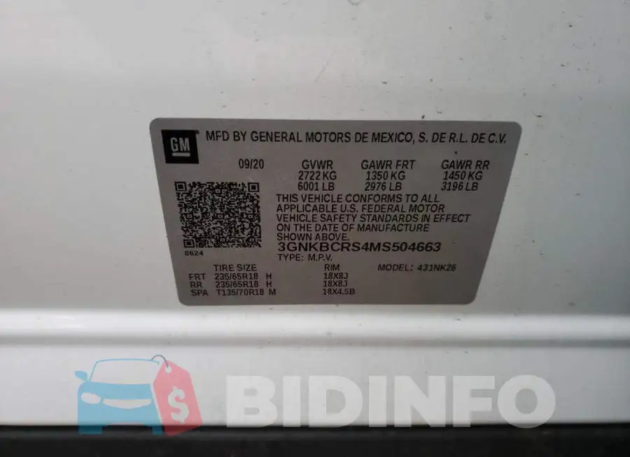 3GNKBCRS4MS504663 Photo# 14