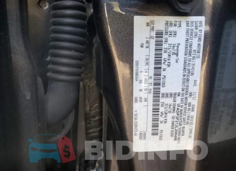 1FADP3F21JL208448 Photo# 10
