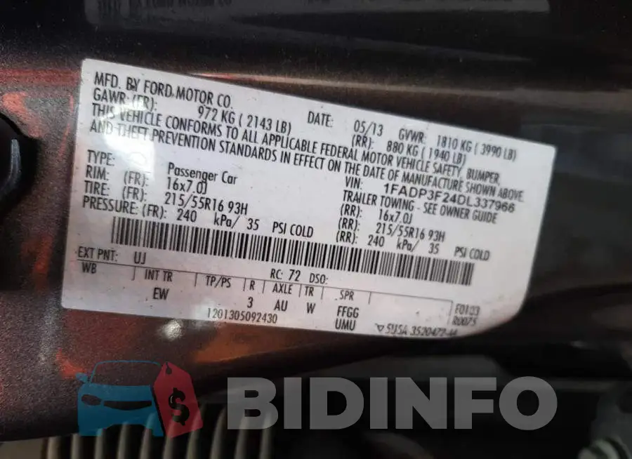 1FADP3F24DL337966 Photo# 13