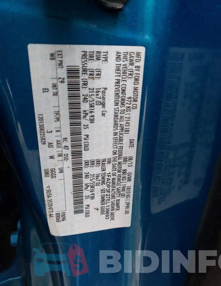 1FADP3F27EL136693 Photo# 12