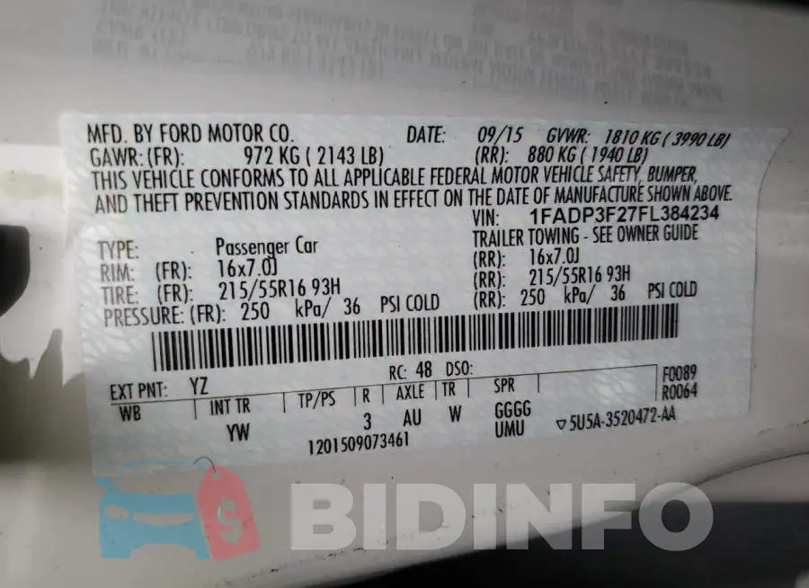 1FADP3F27FL384234 Photo# 12