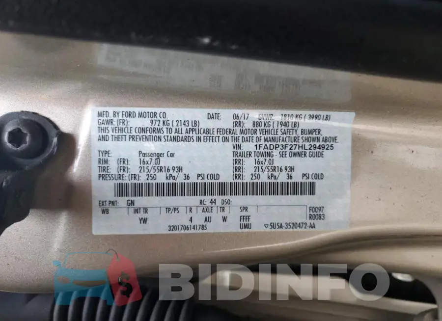 1FADP3F27HL294925 Photo# 13