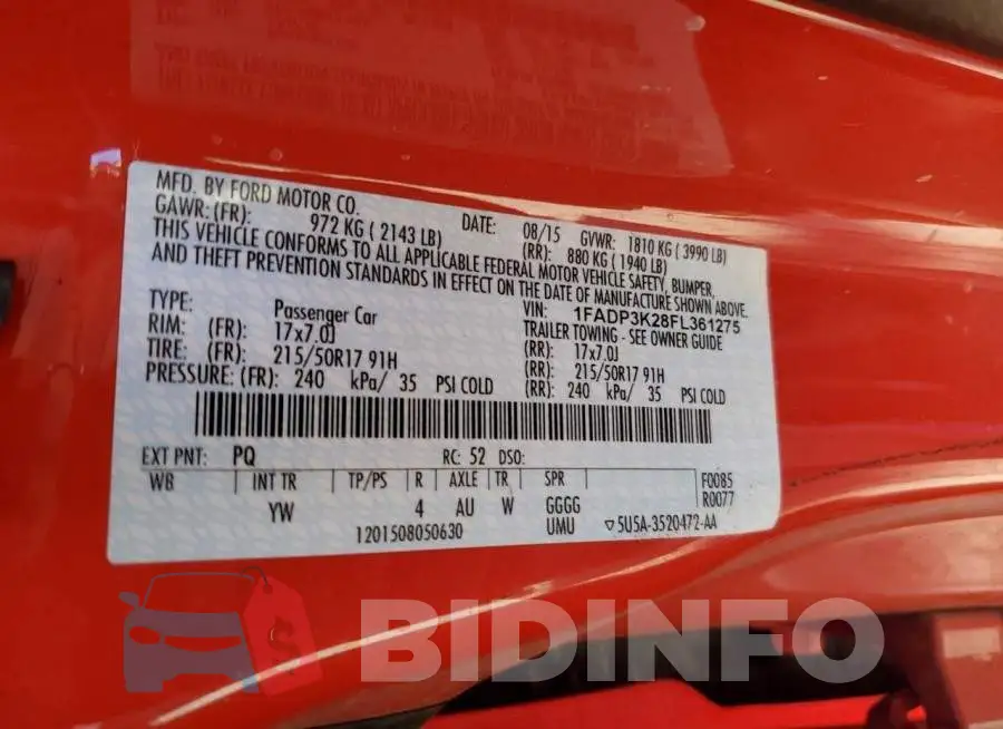 1FADP3K28FL361275 Photo# 12
