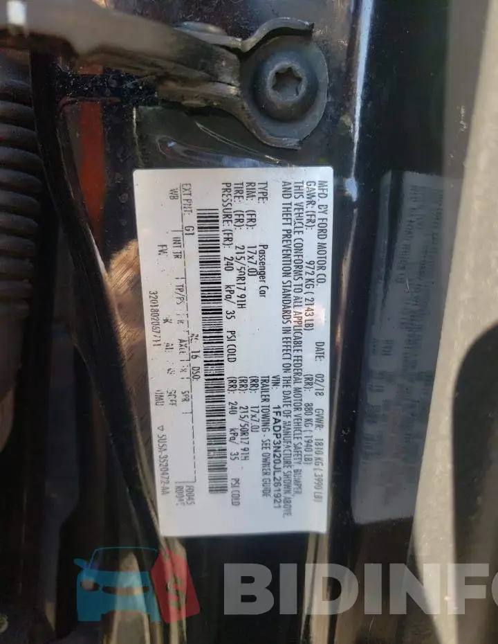 1FADP3N20JL261921 Photo# 13