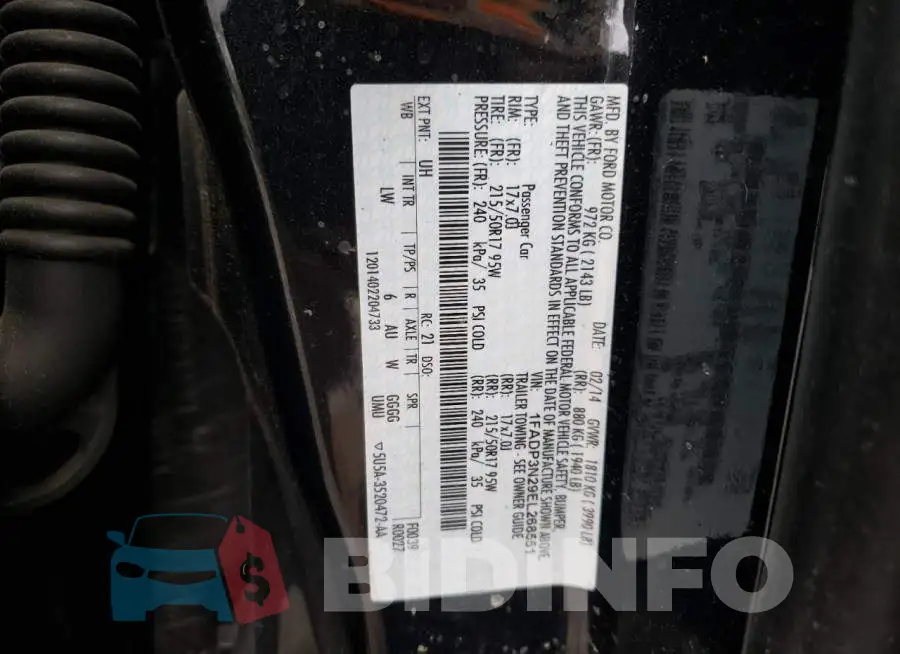 1FADP3N29EL268551 Photo# 10