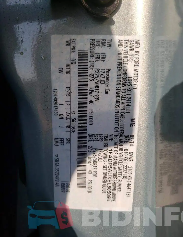 1FADP5AUXEL505096 Photo# 10