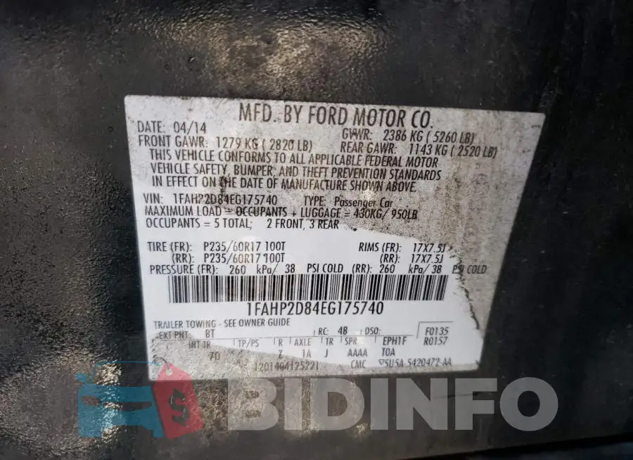 1FAHP2D84EG175740 Photo# 10