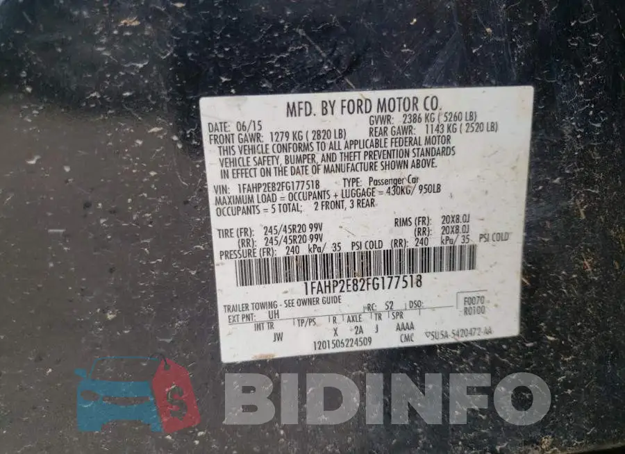 1FAHP2E82FG177518 Photo# 10