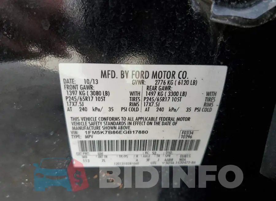 1FM5K7B86EGB17880 Photo# 10