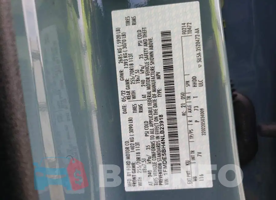 1FMDE5BH4NLB23918 Photo# 10