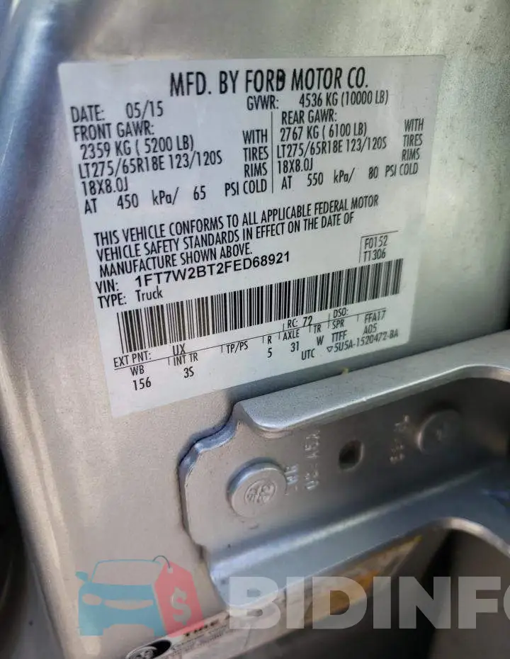 1FT7W2BT2FED68921 Photo# 13