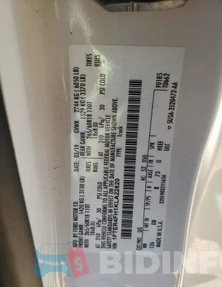 1FTER4FH1KLA22820 Photo# 10