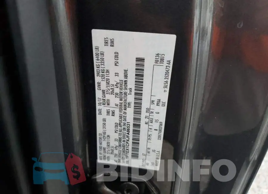 1FTEX1CPXJFA86531 Photo# 10