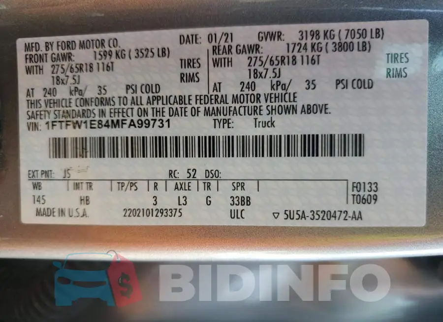 1FTFW1E84MFA99731 Photo# 12