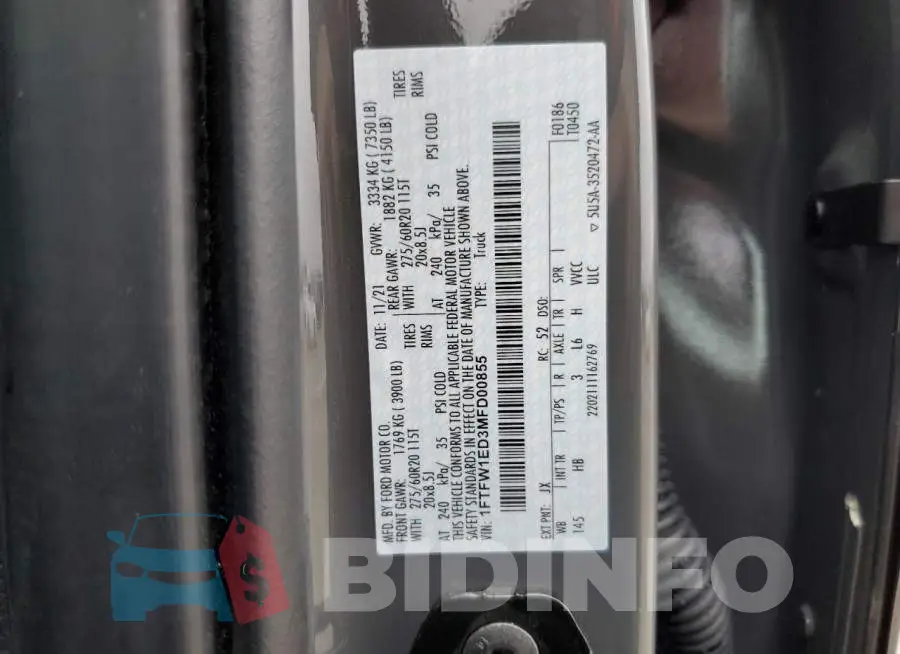 1FTFW1ED3MFD00855 Photo# 12