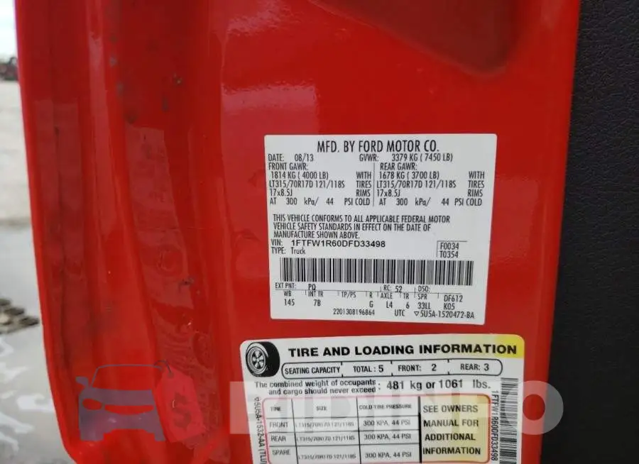 1FTFW1R60DFD33498 Photo# 13