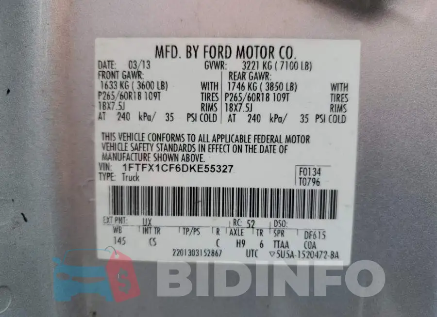 1FTFX1CF6DKE55327 Photo# 12