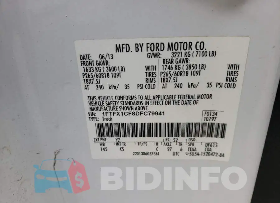 1FTFX1CF8DFC79941 Photo# 13