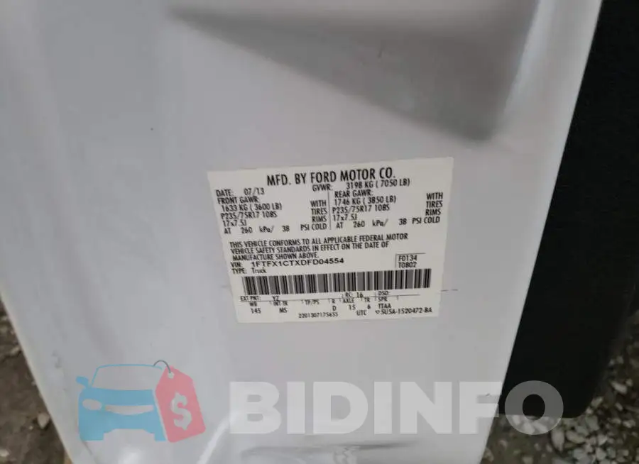 1FTFX1CTXDFD04554 Photo# 12