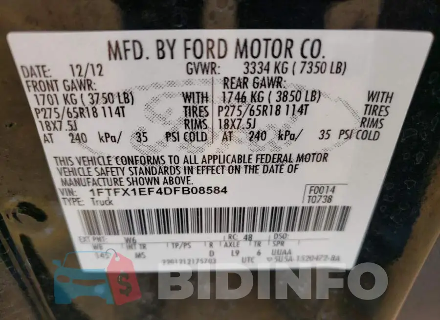 1FTFX1EF4DFB08584 Photo# 10