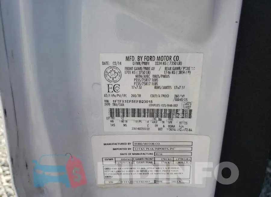 1FTFX1EF5EFB23015 Photo# 10