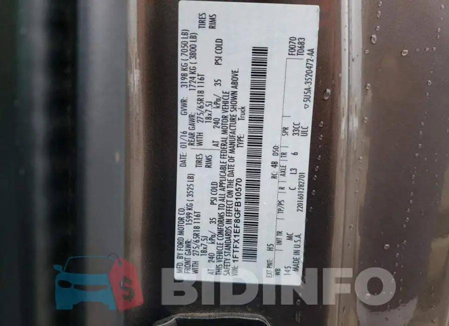 1FTFX1EF8GFB10570 Photo# 12