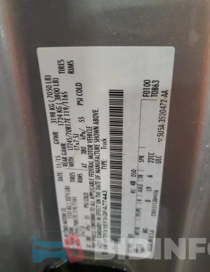 1FTFX1EFXGFA77443 Photo# 12