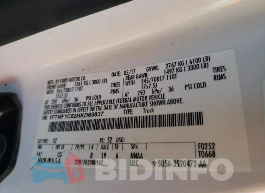 1FTMF1C82HKD69837 Photo# 10